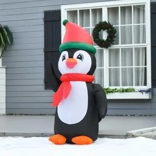 Aufblasbarer Weihnachts-Pinguin 1,6 m Weihnachtsdekoration