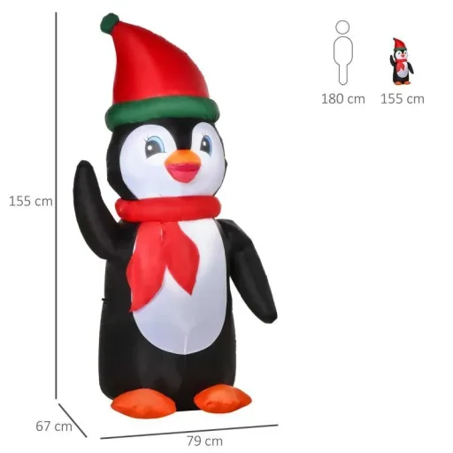 Aufblasbarer Weihnachts-Pinguin 1,6 m Weihnachtsdekoration