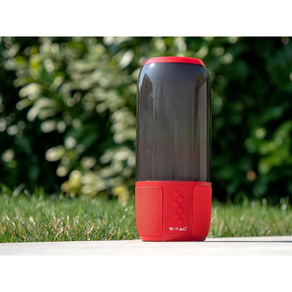 VT-7456 Bluetooth-Lautsprecher mit RGB-Beleuchtung - 2x 3Watt - rot