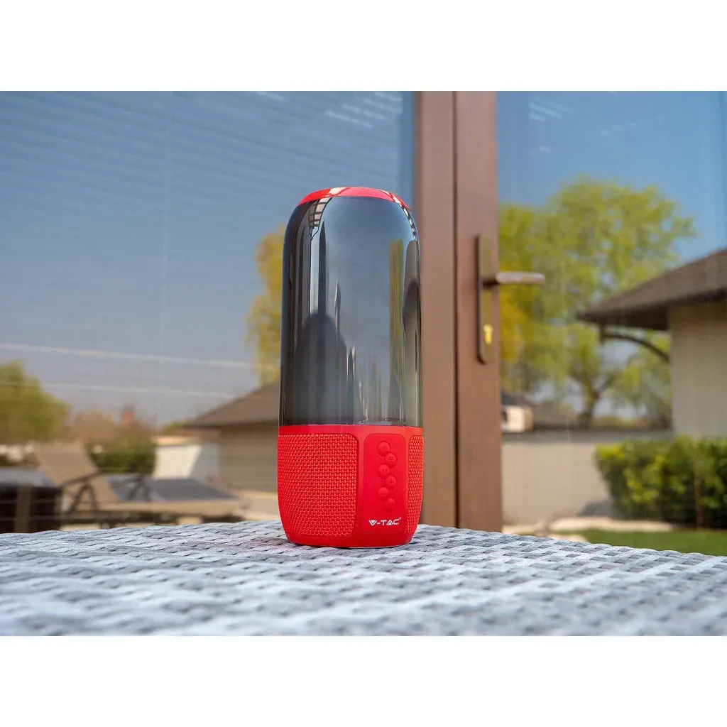 VT-7456 Bluetooth-Lautsprecher mit RGB-Beleuchtung - 2x 3Watt - rot