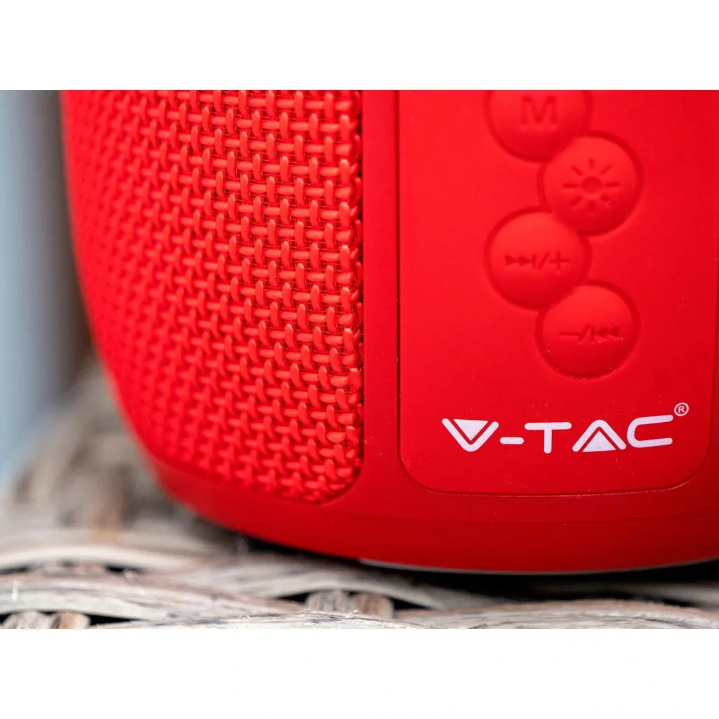 VT-7456 Bluetooth-Lautsprecher mit RGB-Beleuchtung - 2x 3Watt - rot
