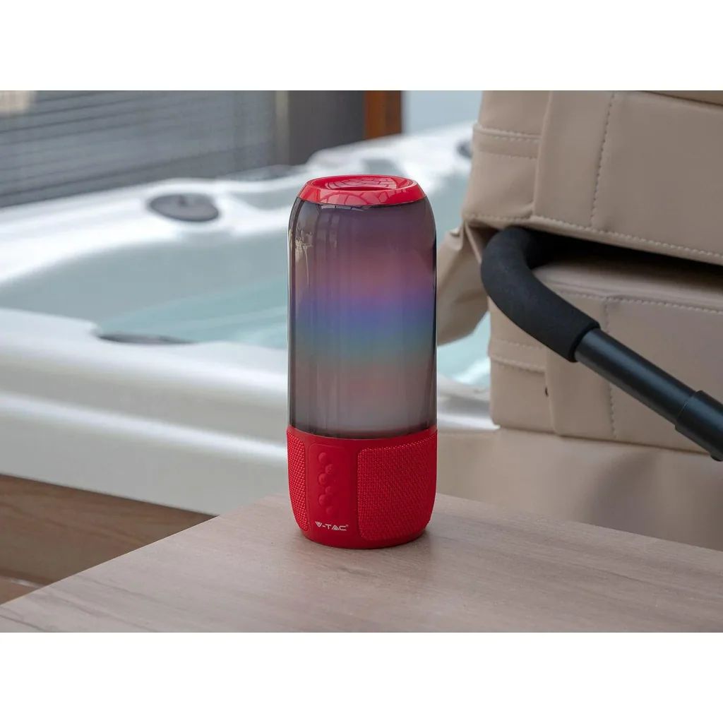 VT-7456 Bluetooth-Lautsprecher mit RGB-Beleuchtung - 2x 3Watt - rot
