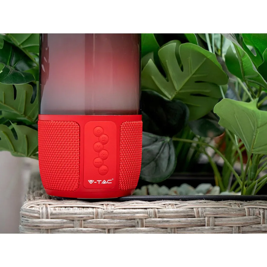 VT-7456 Bluetooth-Lautsprecher mit RGB-Beleuchtung - 2x 3Watt - rot