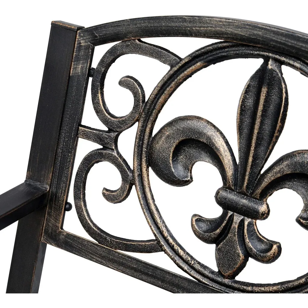Schaukelstuhl Gartenstuhl antik Metall Bronze