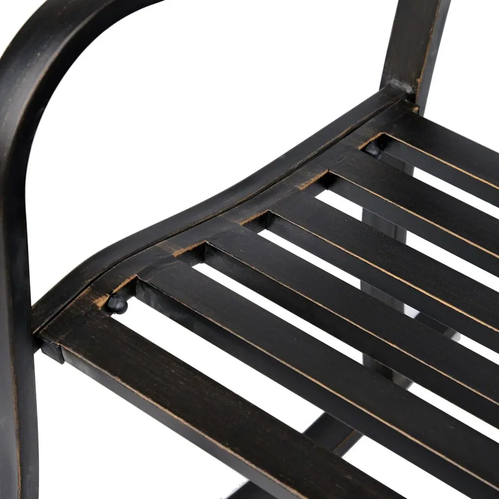 Schaukelstuhl Gartenstuhl antik Metall Bronze