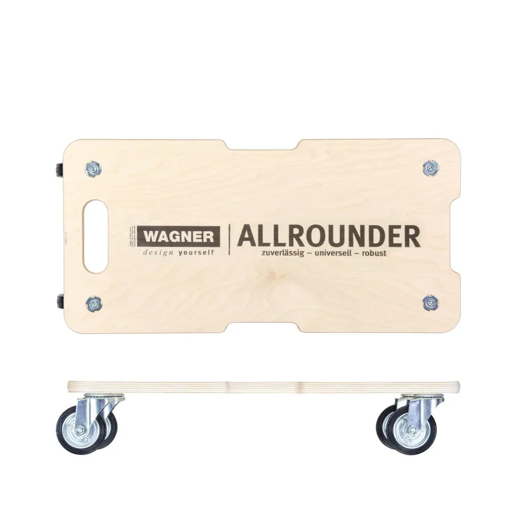 Transporthilfe MM 1327, 59 x 29 x 12 cm, harte Rollen Ø 75 mm, Rollenlager, Multiplex Birke FSC®, Tragkraft 300 kg