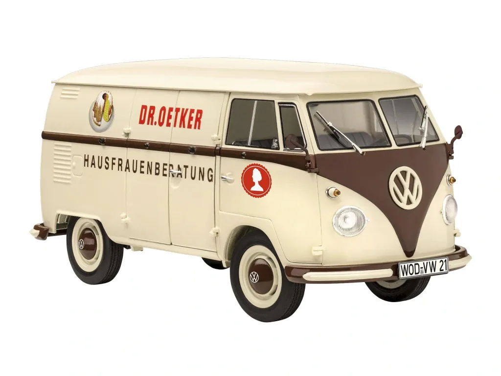 Modellbausatz VW T1 "Dr. Oetker" im Maßstab 1:24 incl. Kleber, Pinsel und Hauptfarben - 124 Teile