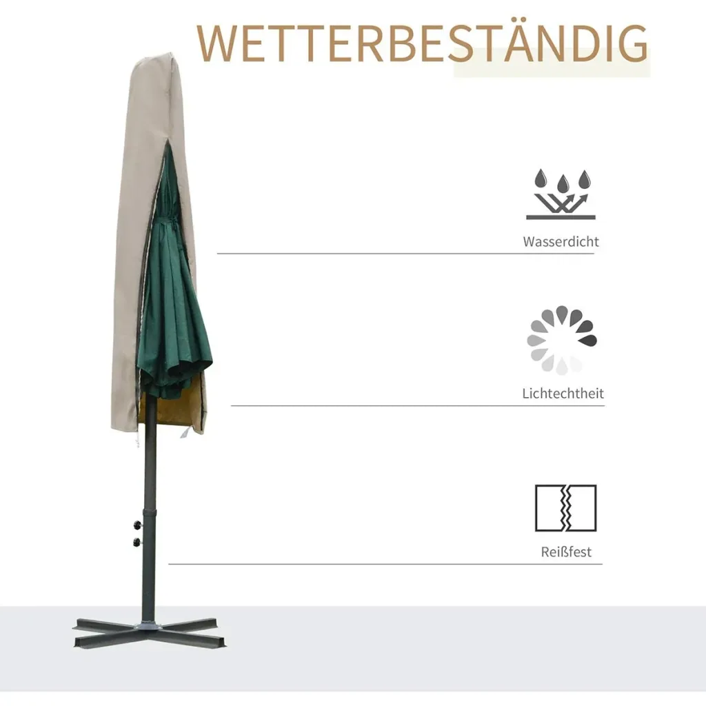 Sonnenschirm Schutzhülle wetterfest khaki