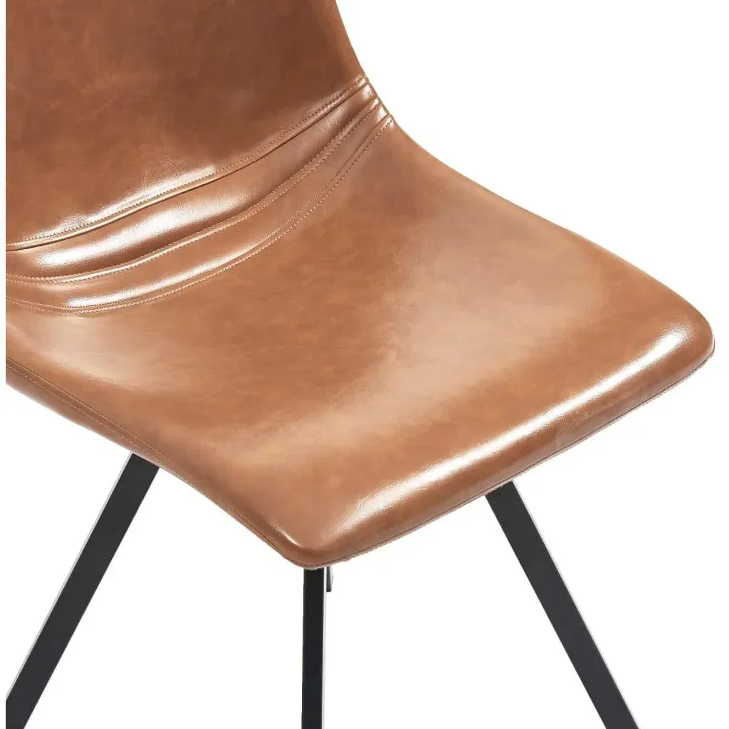 Esszimmerstühle 2-Sitzer Kunstleder cognac-farbig