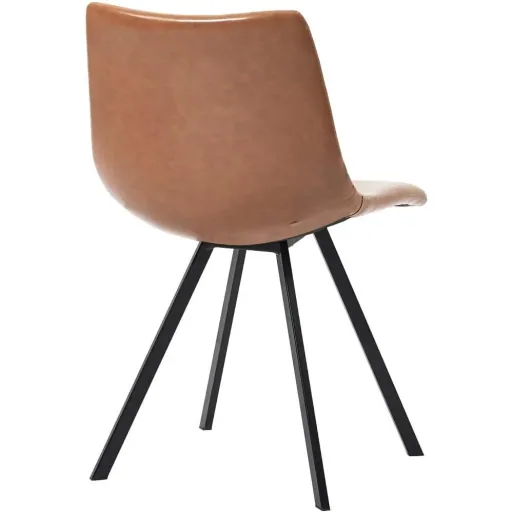 Esszimmerstühle 2-Sitzer Kunstleder cognac-farbig