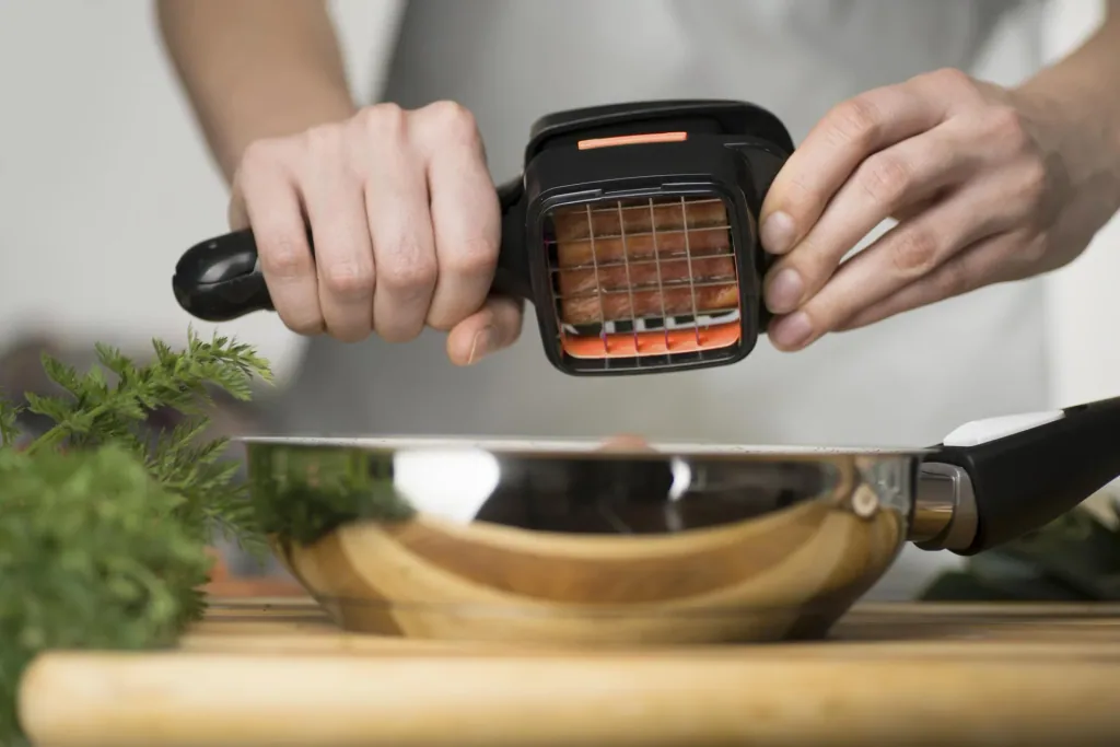 5 in 1 Gemüseschneider „Nicer Dicer Quick“, Handgerät, Schwarz/ Orange, 5-teilig