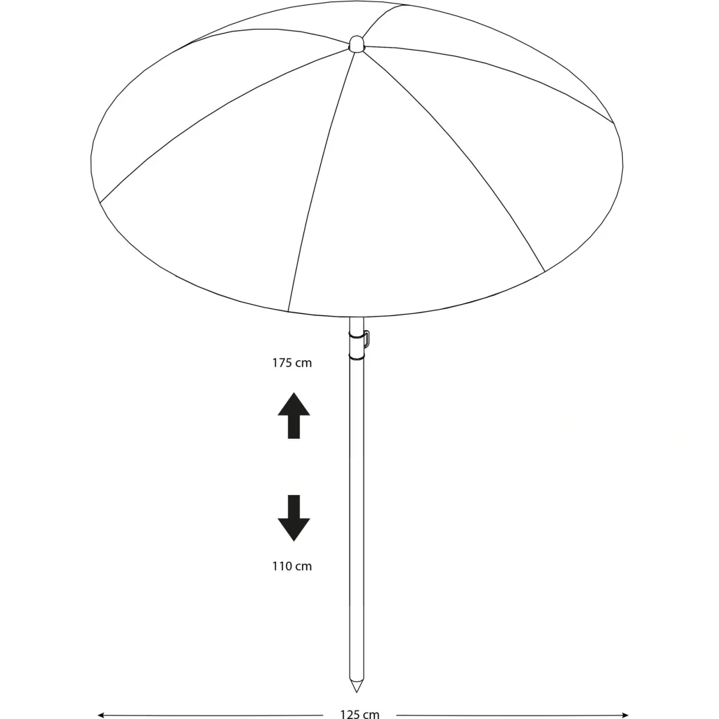 Regenschirm Ø125 cm - Grau/blau