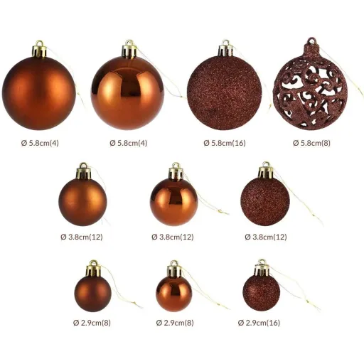Weihnachtskugeln - Christbaumschmuck - Bronze 100 Stück.