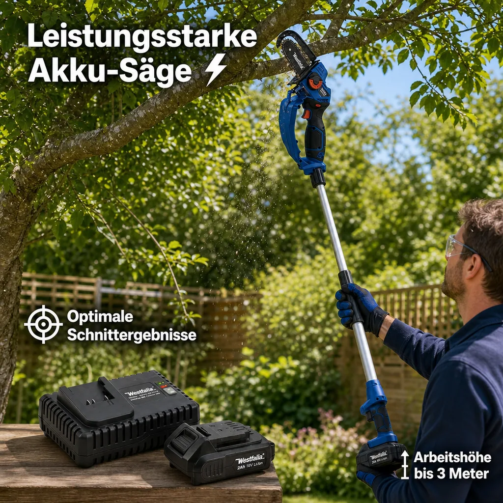 X-SAW mit Verlängerung, 2 Ah Akku und Schnellladegerät