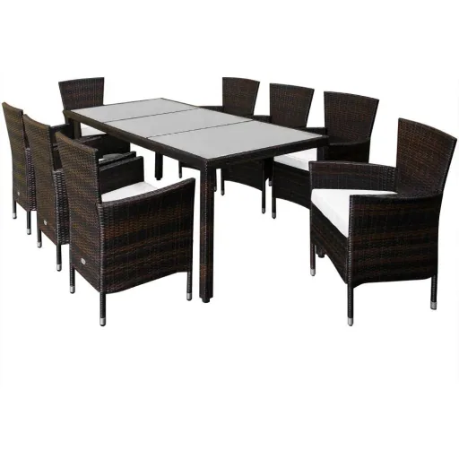 Gartenset Polyrattan Set 17 - stapelbar Bali braun