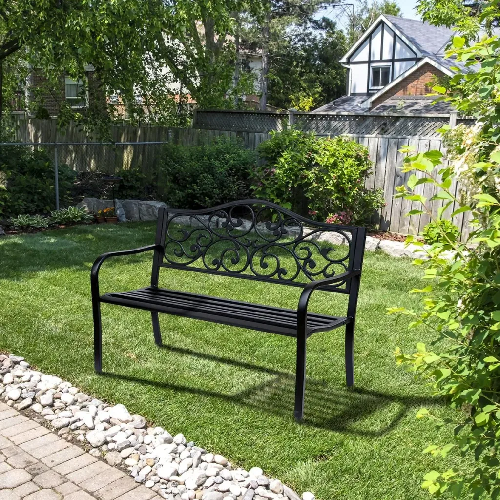 Gartenbank 3-Sitzer Sitzbank Stahl