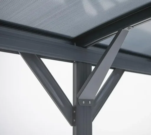 Westmann Aluminium Rundbogen Carport und Überdachung anthrazit, 505x300x220 cm