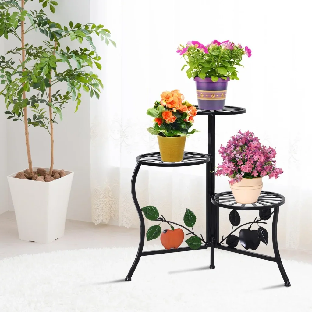 Blumenständer mit 3 Ablagen