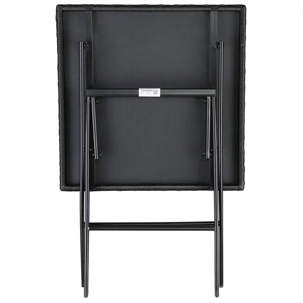 Klapptisch Polyrotan Schwarz, 63 x 63 x 73 cm