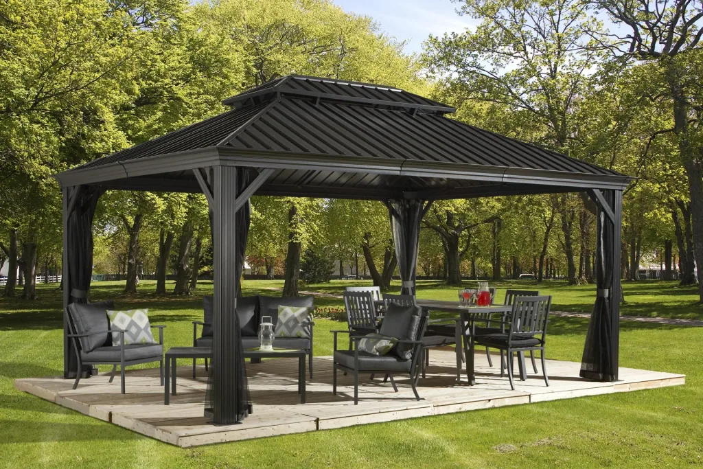 Sojag Aluminium Pavillon Messina 12×16 ft Anthrazit - mit HardTop