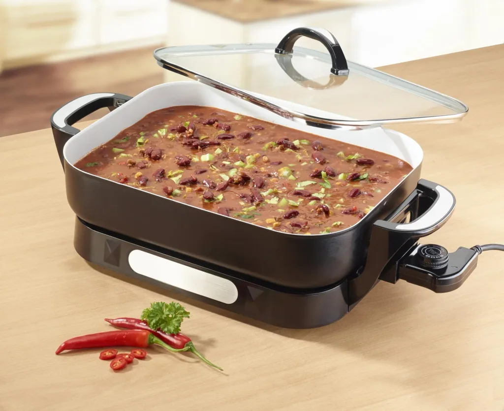 Keramik Multi-Buffetpfanne, 1500 Watt, mit Glasdeckel