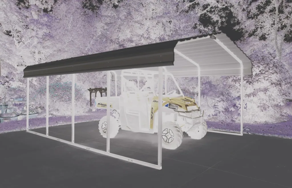 ShelterLogic Stahlcarport Neapel 370x610 cm beige/schwarz