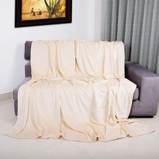 Mikrofaser-Decke 240x220cm - beige