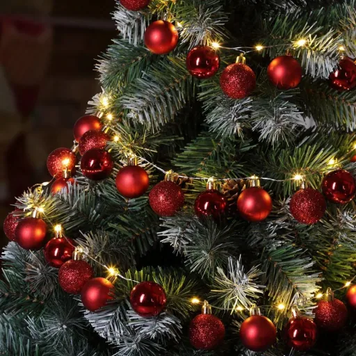 Weihnachtsbeleuchtung Kugeln 40-LED - Rot - 2m