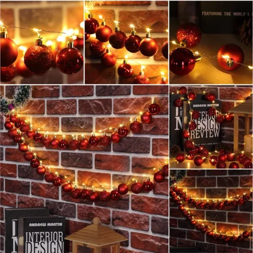 Weihnachtsbeleuchtung Kugeln 40-LED - Rot - 2m