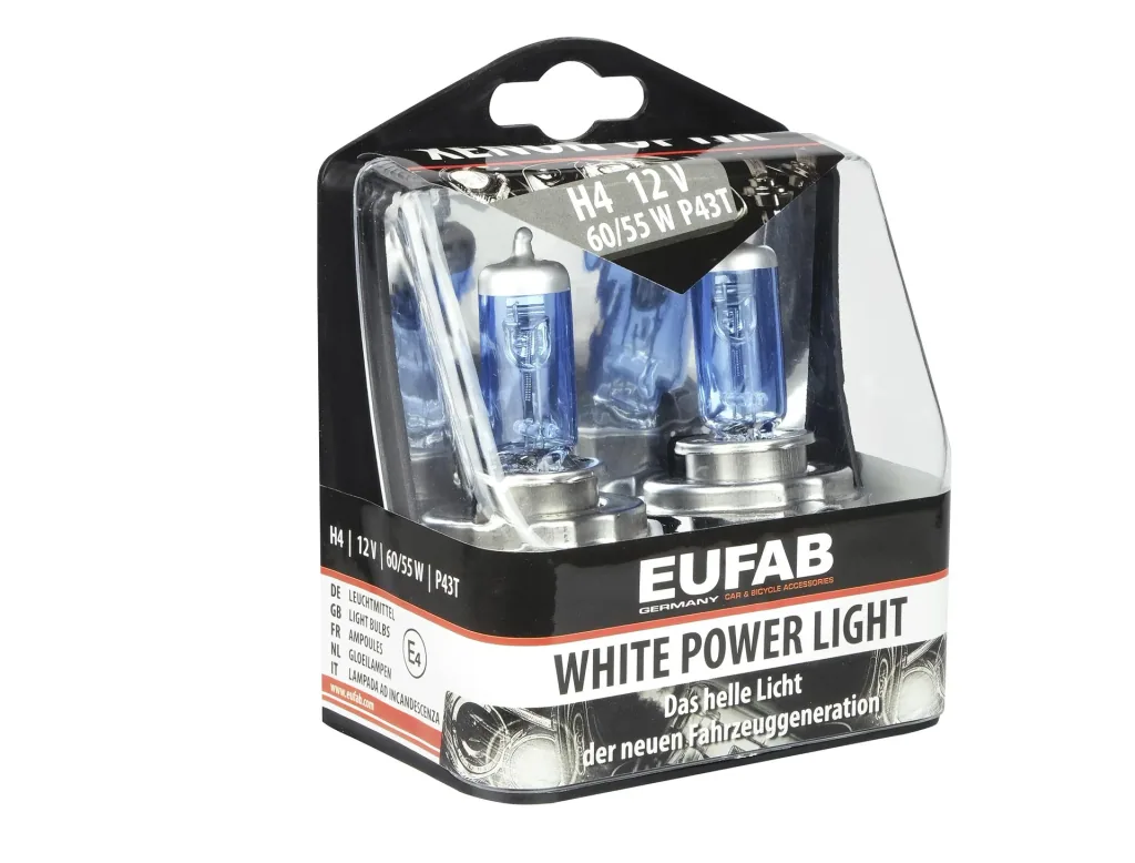 White Power Light 12V H4 60/55W 2er Set