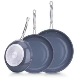 Keramik-Bratpfanne 3er-Set - 20, 24 und 28 cm - Grau