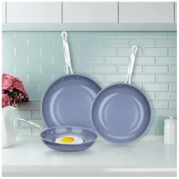 Keramik-Bratpfanne 3er-Set - 20, 24 und 28 cm - Grau