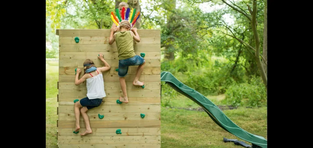 Holz Kletterwürfel, Outdoor-Kletterwürfel, Kinder, Kletterwand, Kletternetz, Monkey Bar, Trapezstange, Rutsche