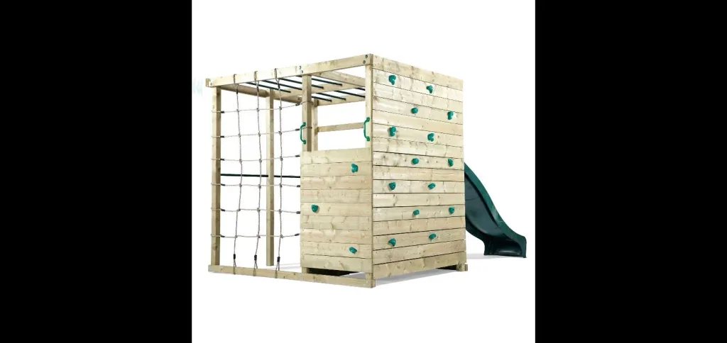 Holz Kletterwürfel, Outdoor-Kletterwürfel, Kinder, Kletterwand, Kletternetz, Monkey Bar, Trapezstange, Rutsche