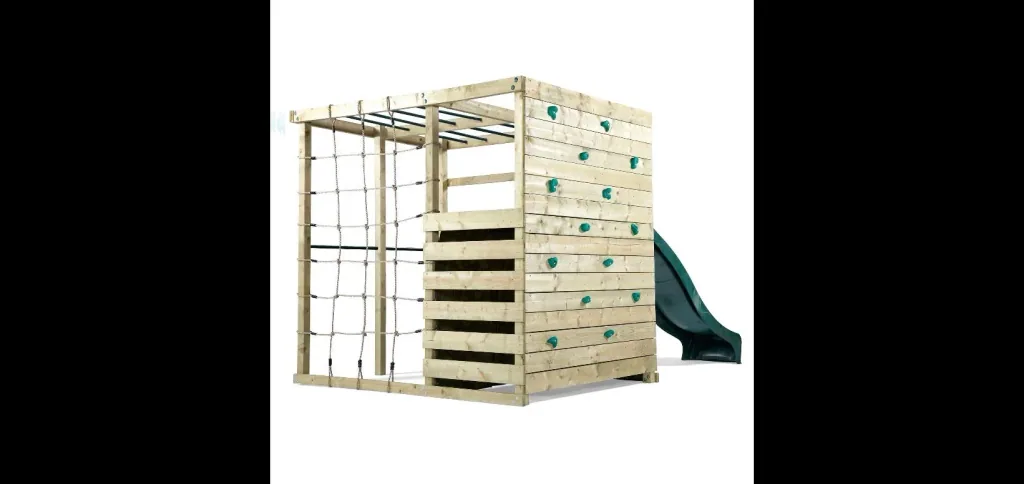 Holz Kletterwürfel, Outdoor-Kletterwürfel, Kinder, Kletterwand, Kletternetz, Monkey Bar, Trapezstange, Rutsche