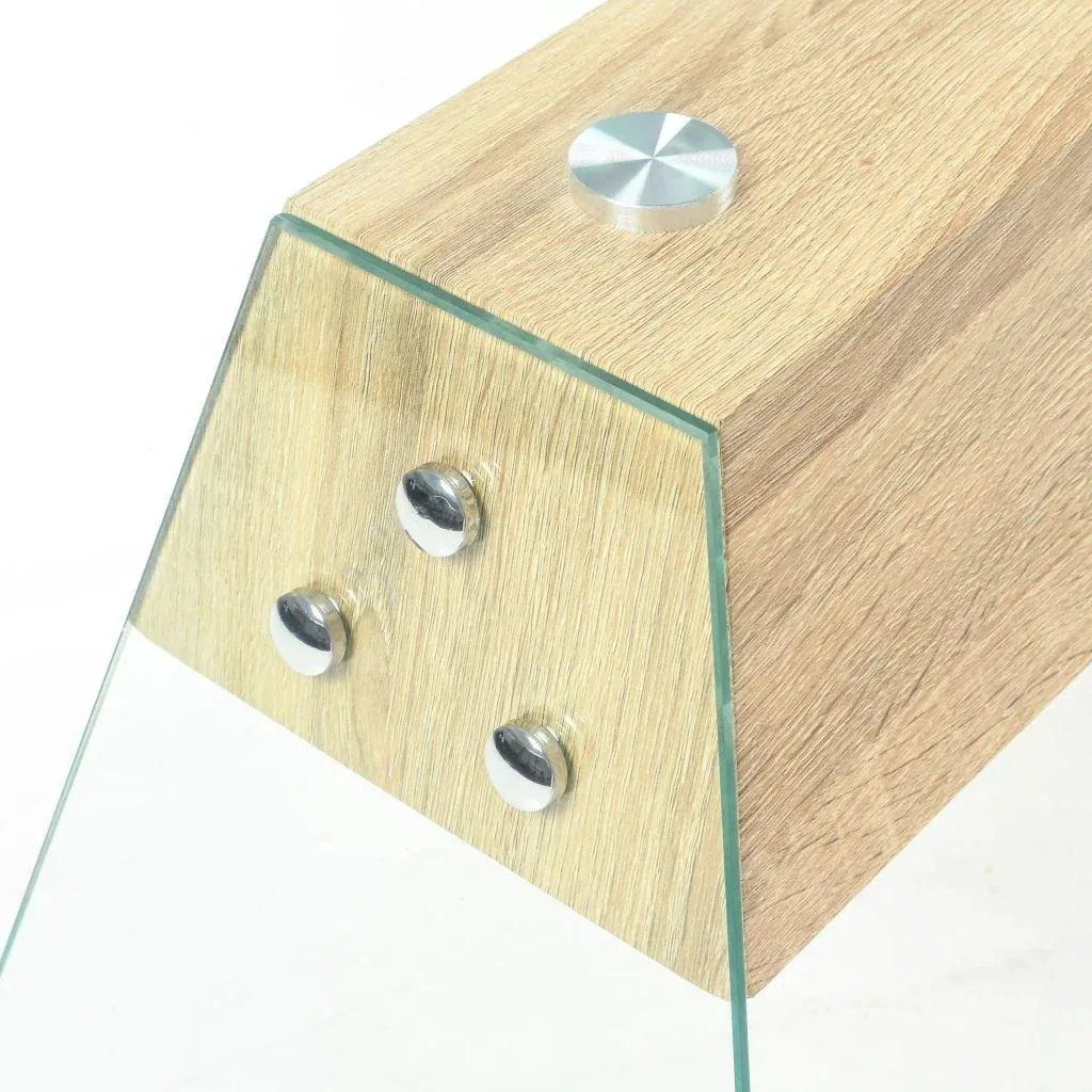 Couchtisch 110x55x40 cm MDF und Glas Farbe Eiche