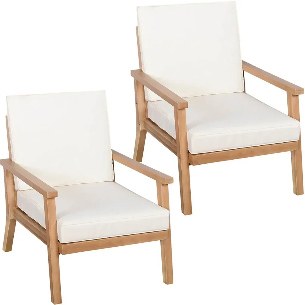Gartenstuhl Set 2 Stück braun/beige 66 x 77,5 x 74,5 cm