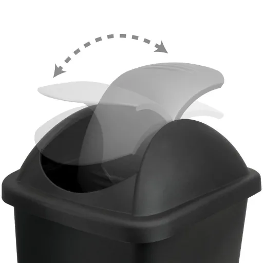 Abfallbehälter schwarz/silber 60L