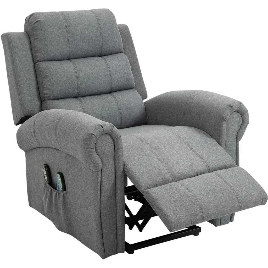 Massagesessel Massagestuhl Aufstehfunktion Wärmefunktion Fernbedienung Leinen 98 x 96 x 105 cm