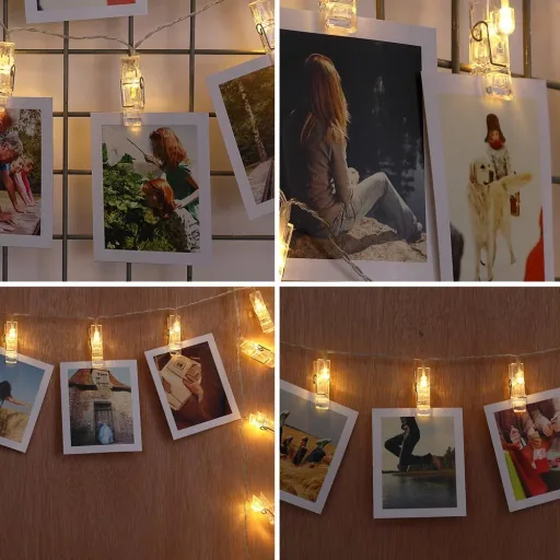 Lichterkette für Bild 5,2m mit 42 Clips und Fernbedienung