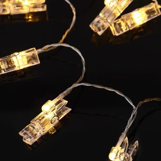 Lichterkette für Bild 5,2m mit 42 Clips und Fernbedienung