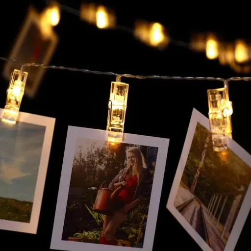 Lichterkette für Bild 5,2m mit 42 Clips und Fernbedienung