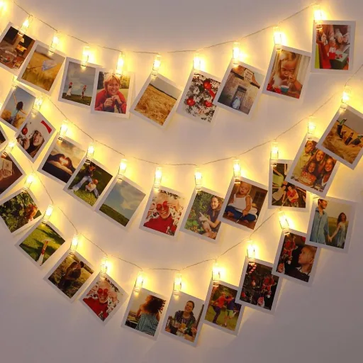 Lichterkette für Bild 5,2m mit 42 Clips und Fernbedienung