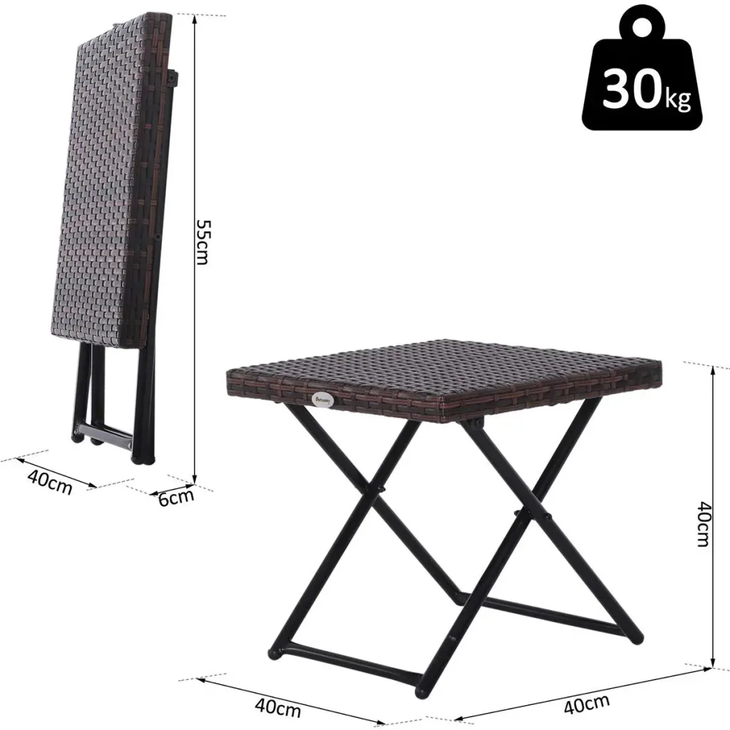 Polyrattan Gartentisch klappbar braun