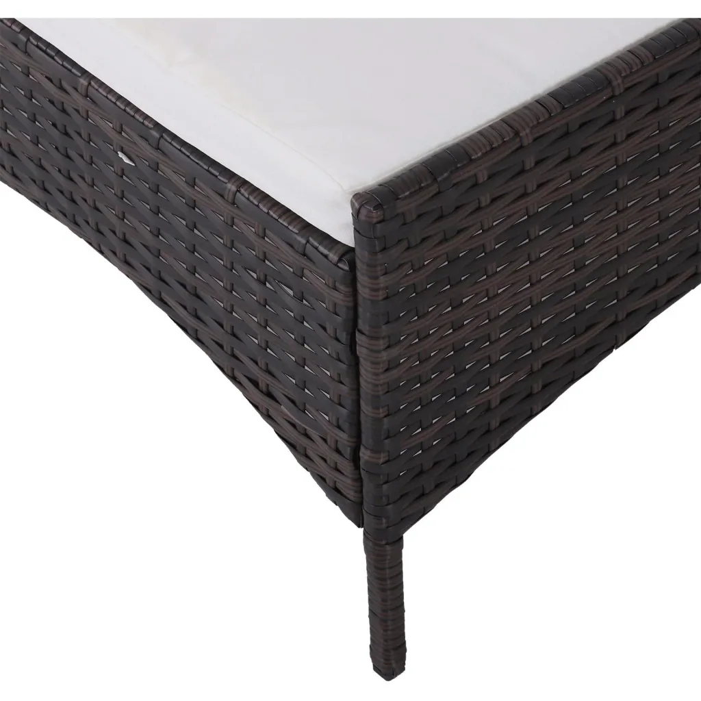 2-tlg, Gartensofa Gartenmöbel Lounge Gartenset Rattanmöbel Braun Polyrattan 1 x Hocker mit Sonnendach