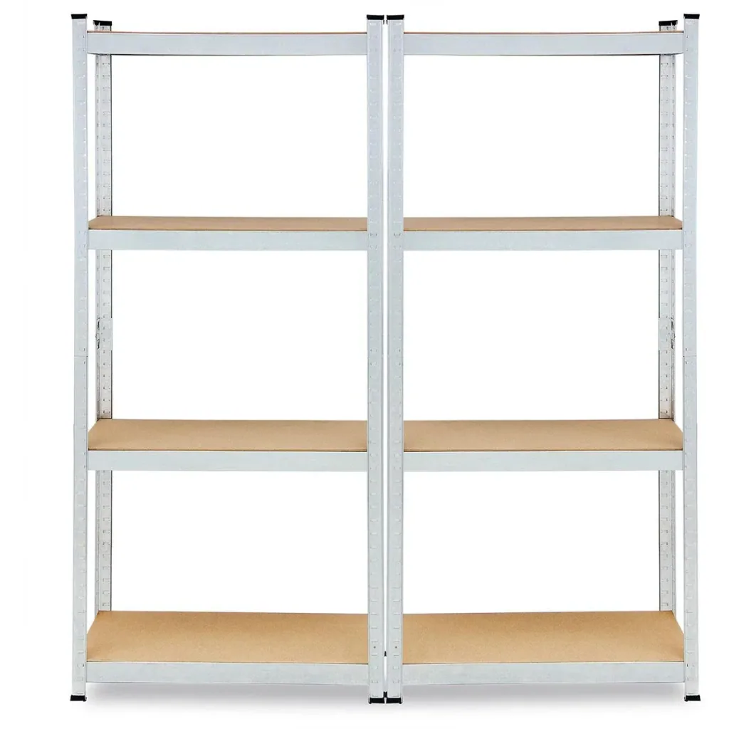2 Stück Metallregal mit 4 Fachböden - 700kg Kapazität - (HxBxT) 160x90x40 cm - 175kg pro Fachboden