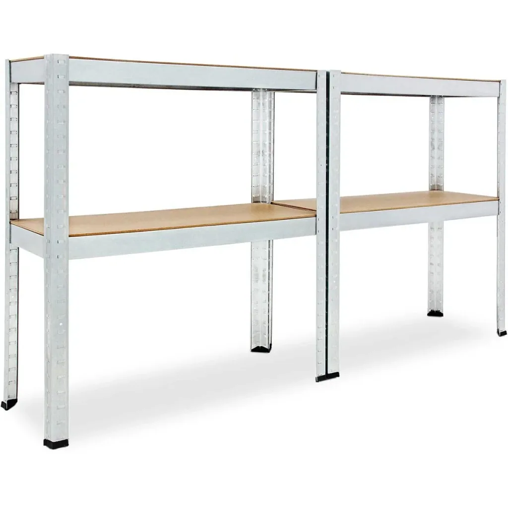 2 Stück Metallregal mit 4 Fachböden - 700kg Kapazität - (HxBxT) 160x90x40 cm - 175kg pro Fachboden
