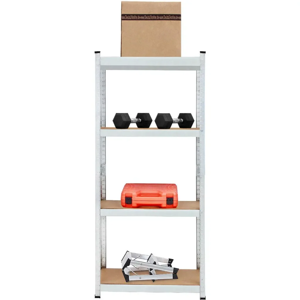 2 Stück Metallregal mit 4 Fachböden - 700kg Kapazität - (HxBxT) 160x90x40 cm - 175kg pro Fachboden