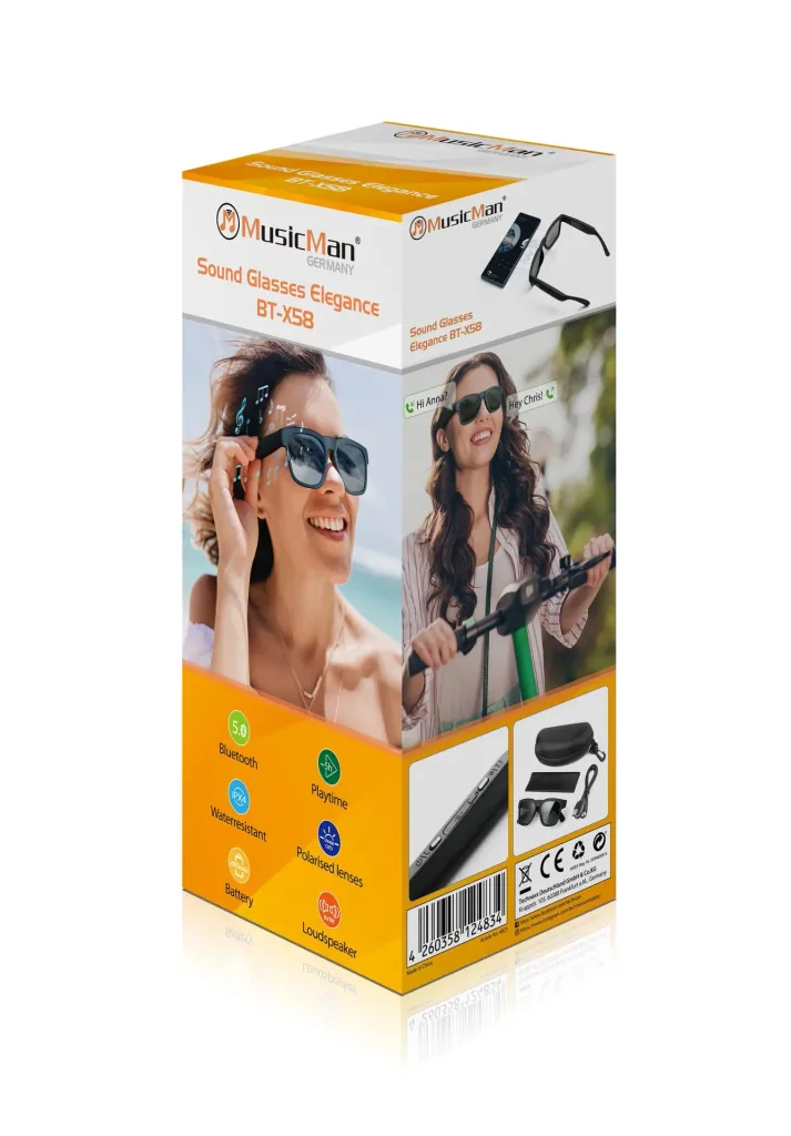 Sonnenbrille mit Bluetooth-Kopfhörer,Mikrofon und Sprachassistentenfunktion
