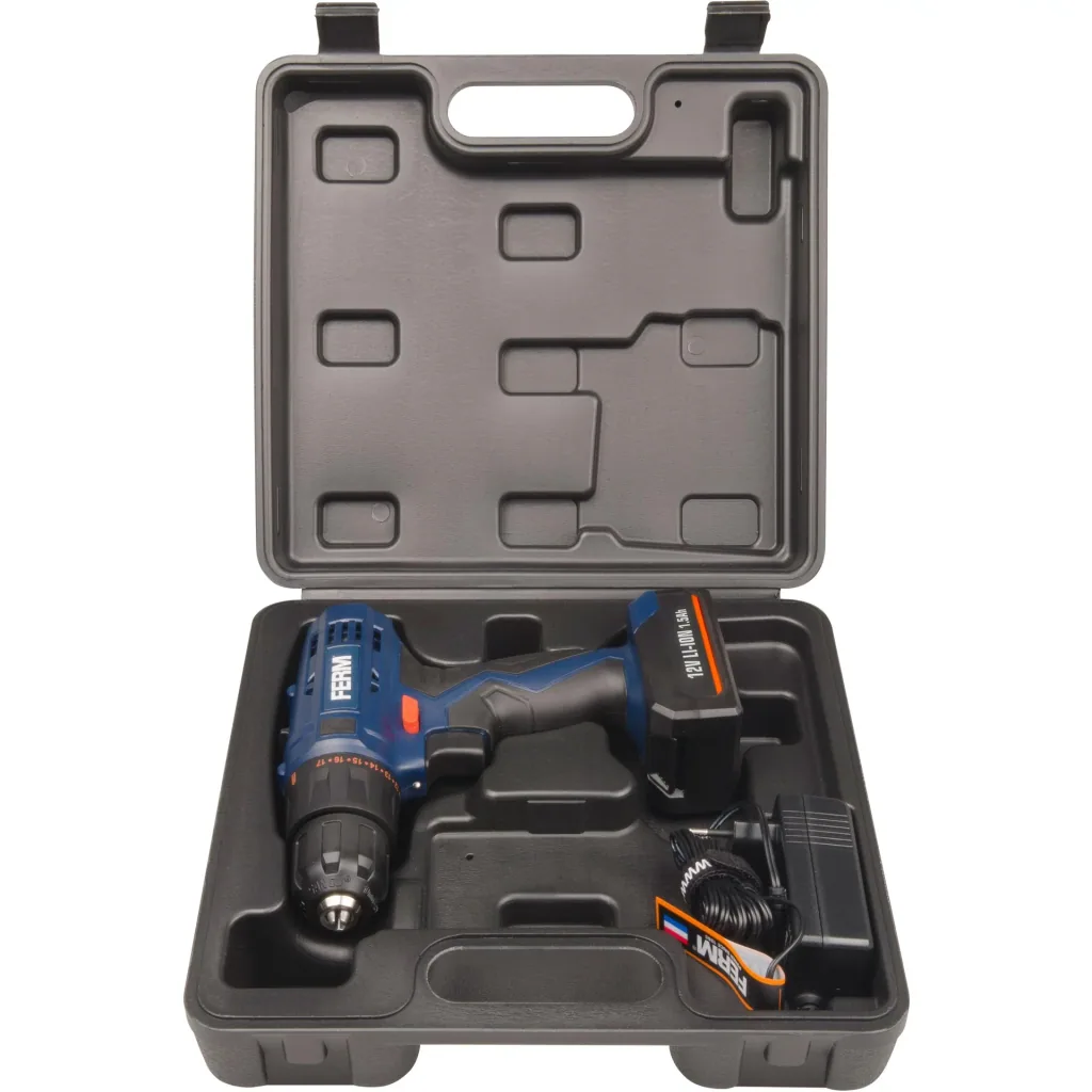 CDM1119 Li-Ion Akku-Bohrmaschine - 12V/1.5Ah - LED-Arbeitsleuchte - Inkl. Schellladegerät und 2 Batterien - Zwei doppels